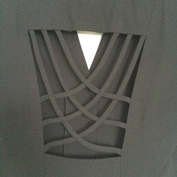 Joseph Ribkoff Petite Short Sleeve Black Jacket Sz 12 Peekaboo Back White Button - Picture 3 of 6